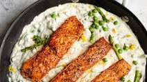 Whole30 Salmon with Spring Pea and Lemon Cream Sauce Whole30 Salmon with Spring Pea and Lemon Cream Sauce