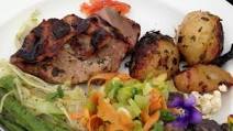 Pork rib eye with shoulder bacon, lemon and sage Pork rib eye with shoulder bacon, lemon and sage