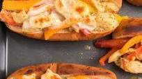 Chicken and Peppers on Soft Rolls Chicken and Peppers on Soft Rolls