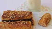 Rollos de Tostadas Francesas con Jamón y Queso Rollos de Tostadas Francesas con Jamón y Queso