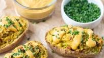 Vegan Twice Baked Potatoes with Ham and Broccoli Vegan Twice Baked Potatoes with Ham and Broccoli