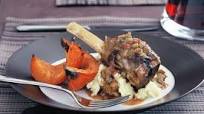 Slow-roasted lamb shanks with tomatoes and lentils Slow-roasted lamb shanks with tomatoes and lentils