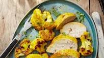 Roasted chicken breast with spiced cauliflower Roasted chicken breast with spiced cauliflower