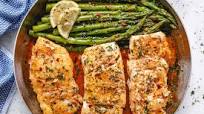 Garlic Butter Cod with Lemon Asparagus Skillet Garlic Butter Cod with Lemon Asparagus Skillet