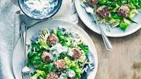 Spicy pork meatballs with tzatziki Spicy pork meatballs with tzatziki