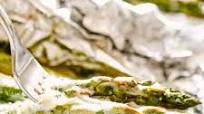 Cheesy Grilled Asparagus in Foil Packs Cheesy Grilled Asparagus in Foil Packs
