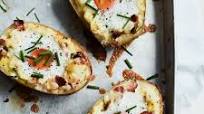 Ham & egg loaded potato skins Ham & egg loaded potato skins
