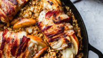Apple & Provolone Stuffed Pork Chops wrapped in Bacon Apple & Provolone Stuffed Pork Chops wrapped in Bacon