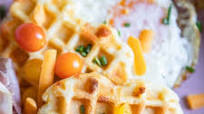 Buttermilk Cheddar Savory Waffles Buttermilk Cheddar Savory Waffles