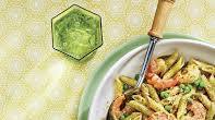 Creamy Pesto-and-Shrimp Penne with Peas Creamy Pesto-and-Shrimp Penne with Peas