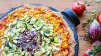 Vegan Rainbow Veggie Pizza with Cornmeal Crust Vegan Rainbow Veggie Pizza with Cornmeal Crust