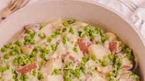 CREAMY PARMESAN POTATOES and PEAS CREAMY PARMESAN POTATOES and PEAS