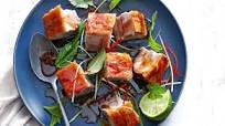 Pork belly with caramel dressing Pork belly with caramel dressing