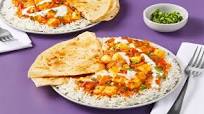 Grilling Cheese Tikka Masala over Rice with Garlic Roti-Style Tortillas Grilling Cheese Tikka Masala over Rice with Garlic Roti-Style Tortillas