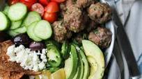 Mediterranean Bowls with Pork Meatballs Mediterranean Bowls with Pork Meatballs