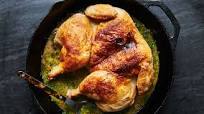 Chicken Under a Skillet with Lemon Pan Sauce Chicken Under a Skillet with Lemon Pan Sauce