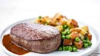 Sirloin Steak with White Wine Demi-Glace and garlic-herb potatoes Sirloin Steak with White Wine Demi-Glace and garlic-herb potatoes