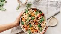 Creamy Vegan Pasta with Tomatoes and Basil Creamy Vegan Pasta with Tomatoes and Basil