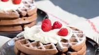 Dark Chocolate Waffles with Mascarpone Whip Dark Chocolate Waffles with Mascarpone Whip
