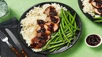 Apricot Balsamic-Glazed Pork Tenderloin over Ginger Rice with Sesame Green Beans Apricot Balsamic-Glazed Pork Tenderloin over Ginger Rice with Sesame Green Beans
