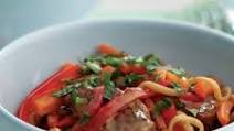Sweet chilli pork with noodles Sweet chilli pork with noodles