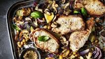 Mushroom and Pork Tray Bake Recipe | justaddmushrooms Mushroom and Pork Tray Bake Recipe | justaddmushrooms