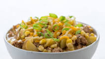 Santa Fe Pork and Potato Stew with cheddar-jack cheese and corn Santa Fe Pork and Potato Stew with cheddar-jack cheese and corn