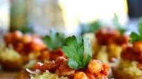 Spiced Spaghetti Squash Crostini with Chorizo & Chickpeas Spiced Spaghetti Squash Crostini with Chorizo & Chickpeas