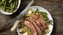 Grilled Top Round Steak with Parmesan Asparagus Grilled Top Round Steak with Parmesan Asparagus