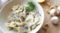 Farfalle with Creamy Cashew Mushroom Sauce. Vegan Farfalle with Creamy Cashew Mushroom Sauce. Vegan