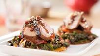 Creole Duck with Crispy Corn Cakes and Candied Greens Creole Duck with Crispy Corn Cakes and Candied Greens