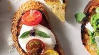 Tomato, Mozzarella & Thai Basil Crostini Tomato, Mozzarella & Thai Basil Crostini