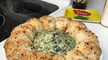 Spinach and Artichoke Dip in Pizza Dough Ball Ring Spinach and Artichoke Dip in Pizza Dough Ball Ring