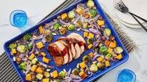 Sheet Pan Chipotle Pork Roast with Butternut Squash & Brussels Sprouts Sheet Pan Chipotle Pork Roast with Butternut Squash & Brussels Sprouts