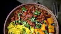 Mixed Beans Bowl with Sweet Potatoes and Turmeric Rice Mixed Beans Bowl with Sweet Potatoes and Turmeric Rice