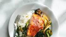 Salty-Sweet Barbecue Salmon and Broccoli Salty-Sweet Barbecue Salmon and Broccoli