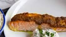 Indian Spiced Salmon with Cucumber Raita Indian Spiced Salmon with Cucumber Raita