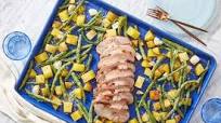 Sheet Pan Pork & Sour Cherry Sauce with Potatoes & Green Beans Sheet Pan Pork & Sour Cherry Sauce with Potatoes & Green Beans