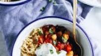Eggplant Curry with Cucumber Mint Raita Eggplant Curry with Cucumber Mint Raita