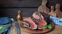 Ox heart stuffed with mushroom duxelle Ox heart stuffed with mushroom duxelle
