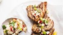 Barbecued pork loin chops with rough apple salsa Barbecued pork loin chops with rough apple salsa