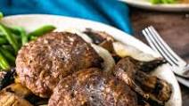 Sheet Pan Hamburger Steak with Mushrooms & Onions Sheet Pan Hamburger Steak with Mushrooms & Onions
