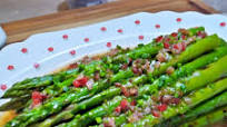 Grilled Asparagus with Bacon Chive Vinaigrette Grilled Asparagus with Bacon Chive Vinaigrette