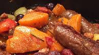Tray bake Venison sausage with squash, tomatoes, balsamic vinegar and grapes Tray bake Venison sausage with squash, tomatoes, balsamic vinegar and grapes