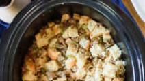 Crock Pot Stuffing with Sausage and Apples Crock Pot Stuffing with Sausage and Apples