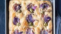 Tuscan Focaccia with Red Onion and Green Olive Recipe Tuscan Focaccia with Red Onion and Green Olive Recipe