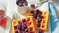 Cornmeal Waffles with Fresh Blueberry Compote Cornmeal Waffles with Fresh Blueberry Compote