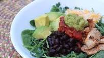 Tex-Mex Burrito Bowl with Lime-Avocado Sauce Tex-Mex Burrito Bowl with Lime-Avocado Sauce