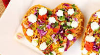 Heart-Shaped Bean and Cheese Tostadas Heart-Shaped Bean and Cheese Tostadas