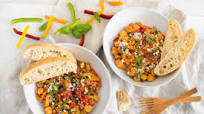 Stewed Gigante Beans with Pancetta Peperonata Stewed Gigante Beans with Pancetta Peperonata
